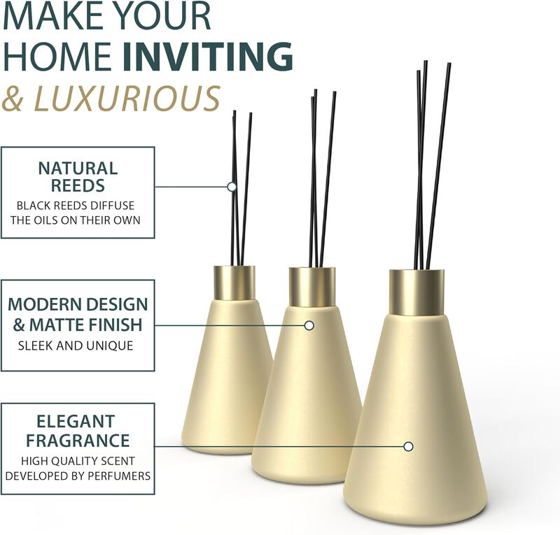 Mega Handles |Elegant Reed Diffuser | Decorative Air Refreshener (3Pack)