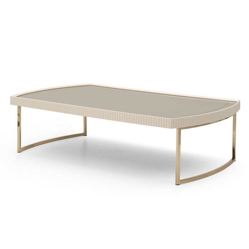 Michael Amini Lisbon Cocktail Table - Silken Matte Cream image number 3