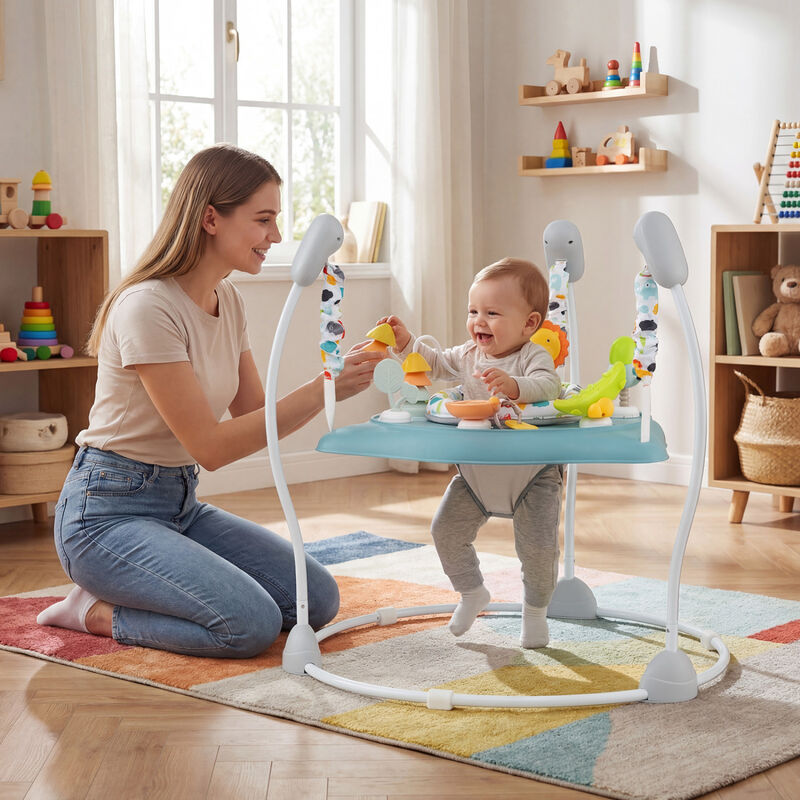 Baby Jumper Activity Center with Rotatable Seat and Interactive Toys image number 5