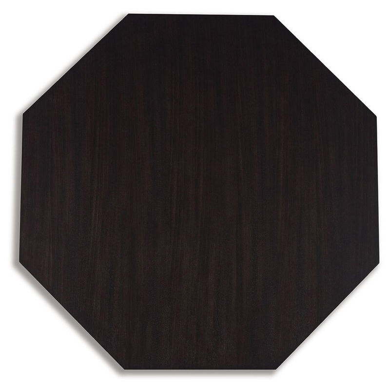 Chloe Cocktail Coffee Table, 40 Inch Octagon Espresso Brown Wood