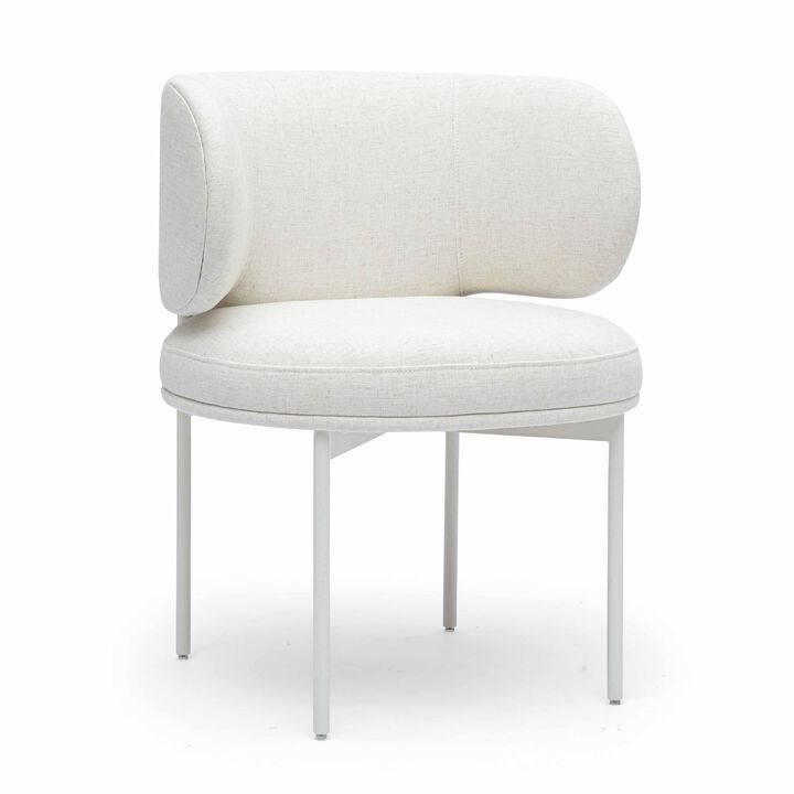 Maureen Cream Performance Upcycled Linen Dining Chair