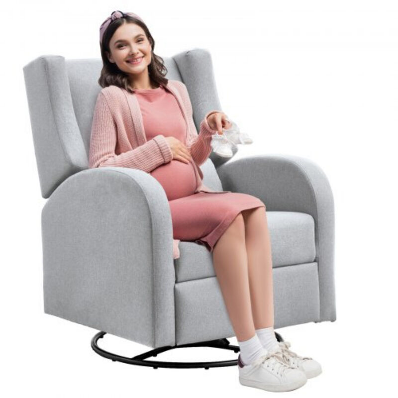 Swivel Glider Recliner with USB Port – Electric Power Recliner Rocking Chair, 250 lbs Weight Capacity, Polyester Fabric