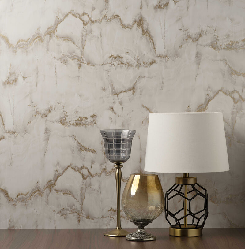 Aura Gold Marble Wallpaper image number 1