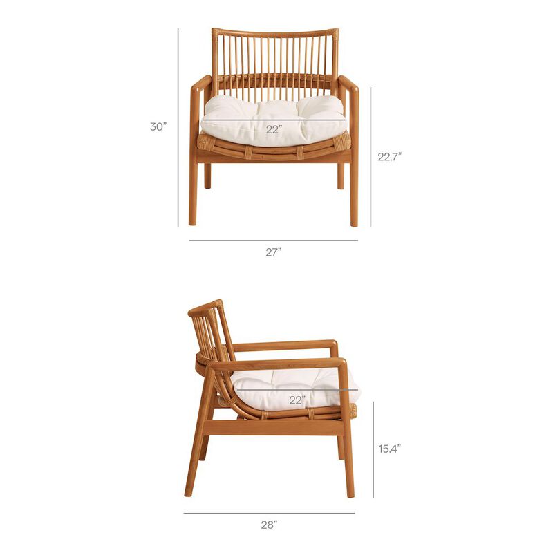 Tula Wood Rattan Lounge Chair image number 2