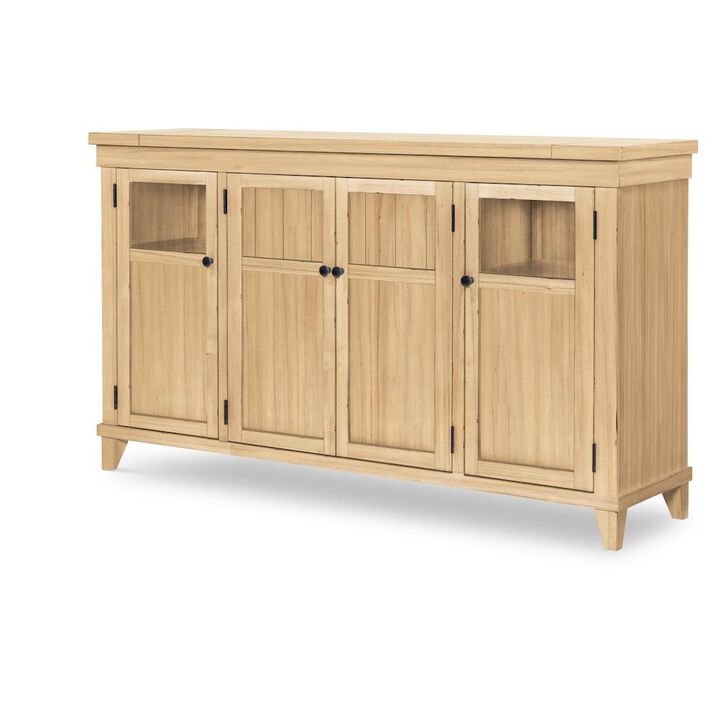 Legacy Classic Credenza (4 Doors, 2 Glass Windows, Puck Lights, 1 Drawer)