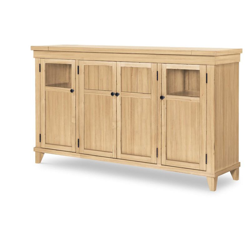 Legacy Classic Credenza (4 Doors, 2 Glass Windows, Puck Lights, 1 Drawer)