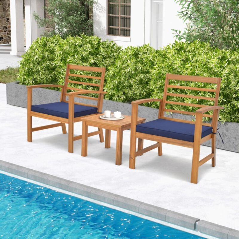 Hivvago 3 Pieces Outdoor Furniture Set with Soft Seat Cushions