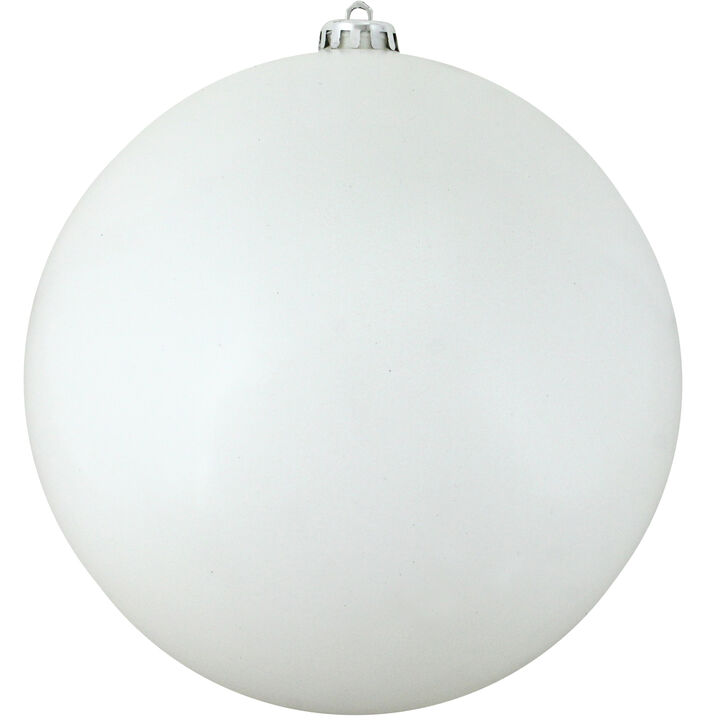 Shiny Winter White Shatterproof Christmas Ball Ornament 6" (150mm)