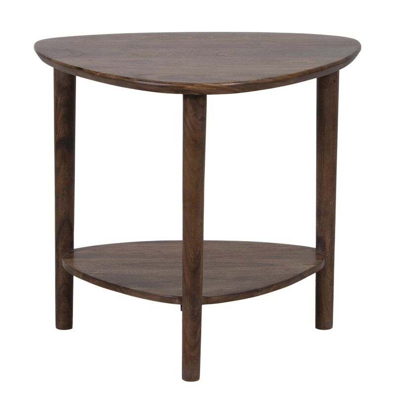 Porter Designs Noma Solid Acacia Wood End Table, Brown image number 1