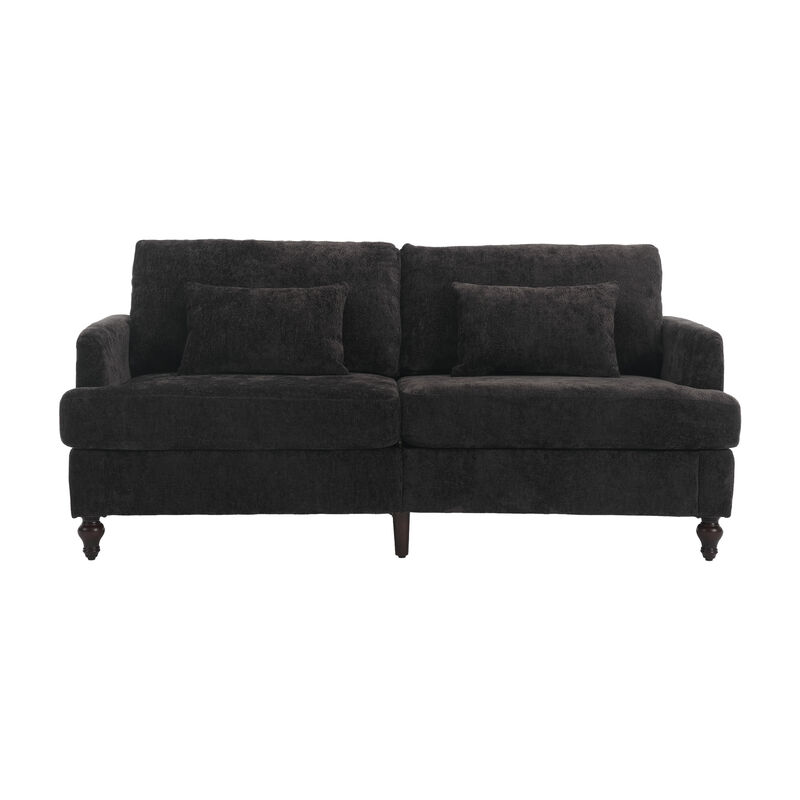 Clihome Modern chenille Fabric Loveseat, 2-Seat Upholstered Loveseat Sofa Modern Couch
