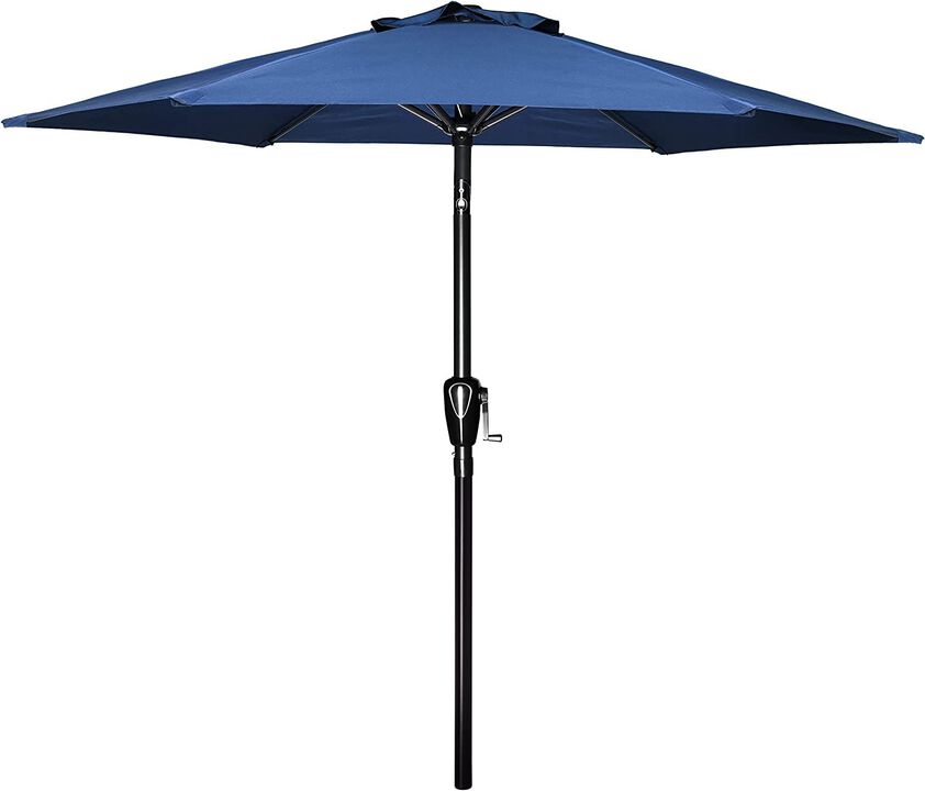 Simple Deluxe 7.5ft Patio Outdoor Table Umbrella with Push Button Tilt/Crank, 6 Sturdy Ribs for Garden, Deck, Backyard, Pool