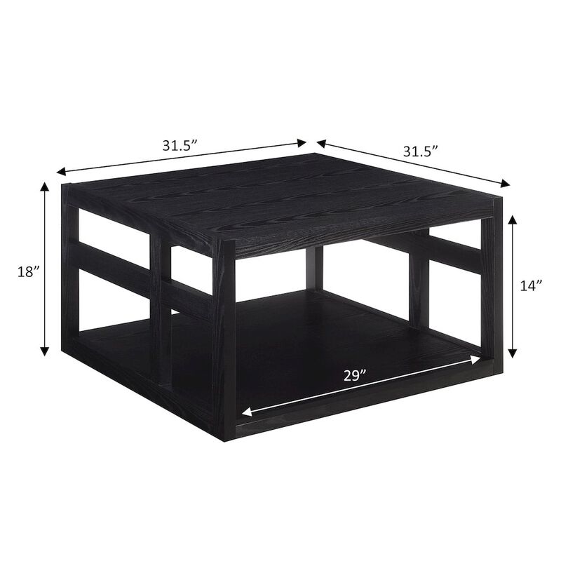 Convenience Concepts Monterey Square Coffee Table with Shelf