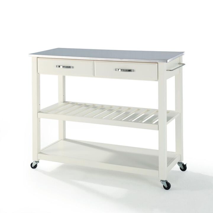 Stainless Steel Top Kitchen Prep Rolling Cart