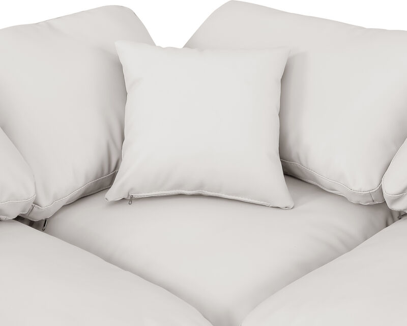 Meridian Furniture Indulge Cream Vegan Leather Modular Sectional