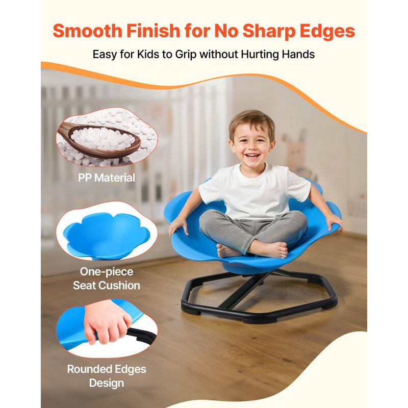 Toddler Sensory Swivel Chair Cylinder Shape Spin Seat with Metal Base image number 4