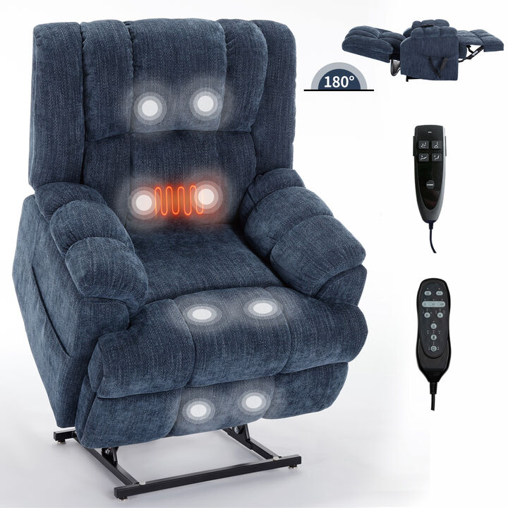 Dual Motor Heat Massage Recliners Infinite Position Electric Power Lift Recliners