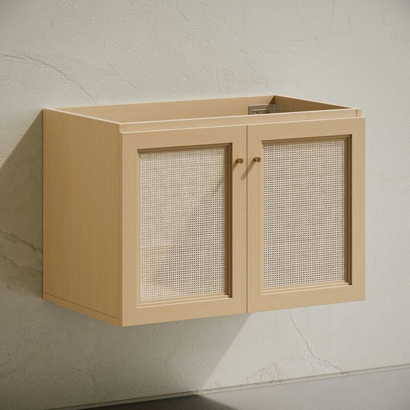 Classe 30" Wall-Mounted Bathroom Vanity in Natural Oak without Sink Top image number 2