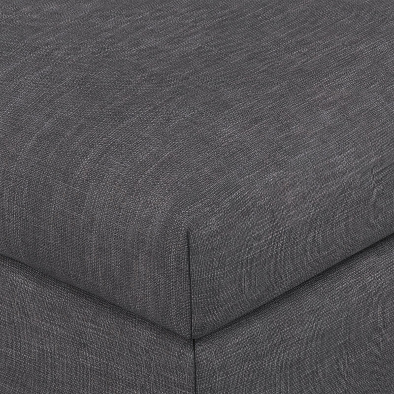 Rebecca 36 inch Wide Mid Century Rectangle Rectangular Coffee Table&nbsp;Storage Ottoman with Lift Up Lid in Slate Grey Polyester linen Look, Assembled image number 8
