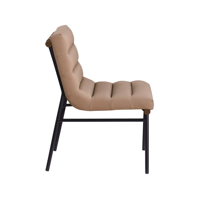 Meridian Furniture Burke Tan Vegan Leather Dining Chair, Set of 2