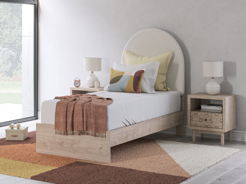 Shapella Twin Upholstered Panel Bed image number 1