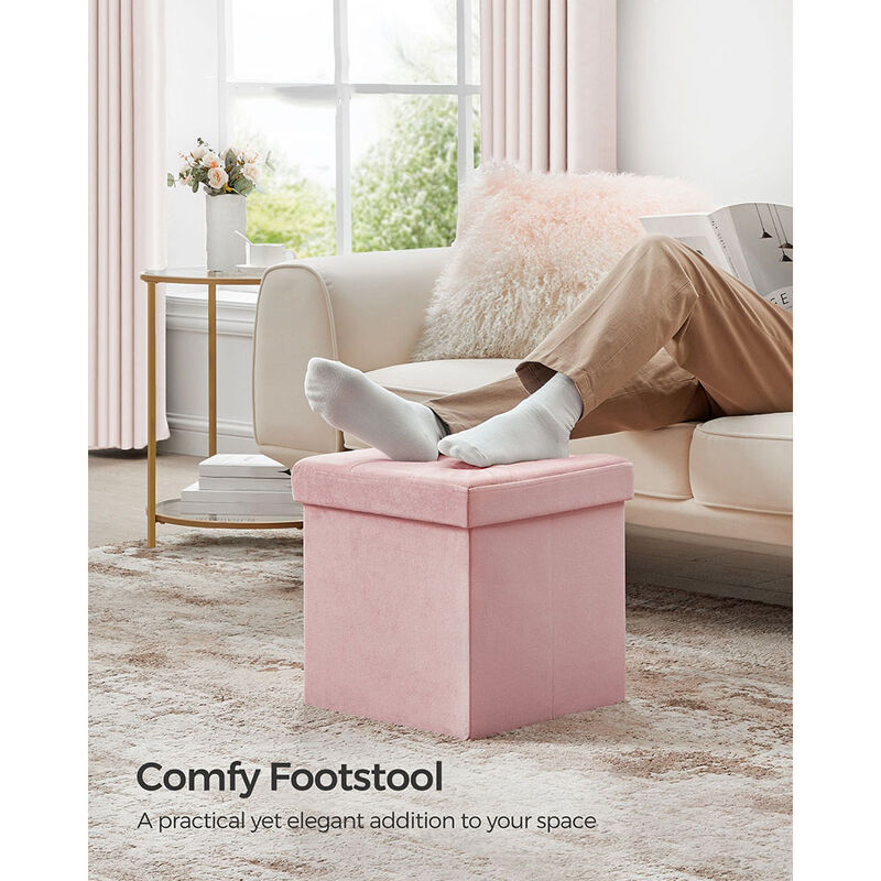 Foldable Storage Ottoman Bench for Space-Saving and Versatile Use