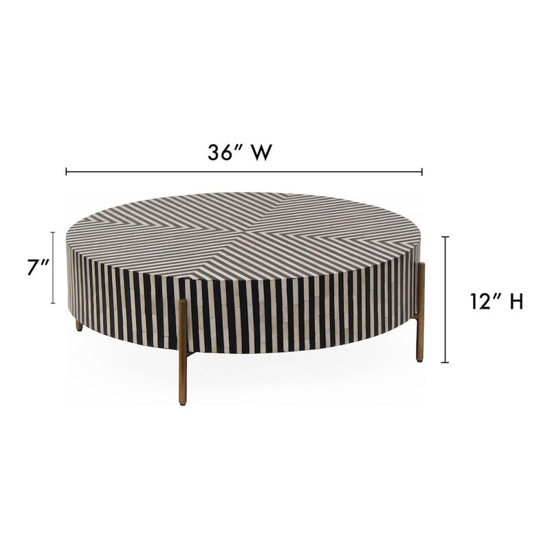 Moe's Home Collection Chameau Small Coffee Table Black and White