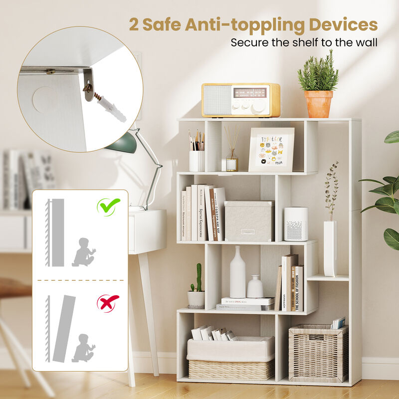 Space-Saving 6-Cube Open-Back Geometric Shelf &ndash; Functional Storage for Bedroom and Living Areas