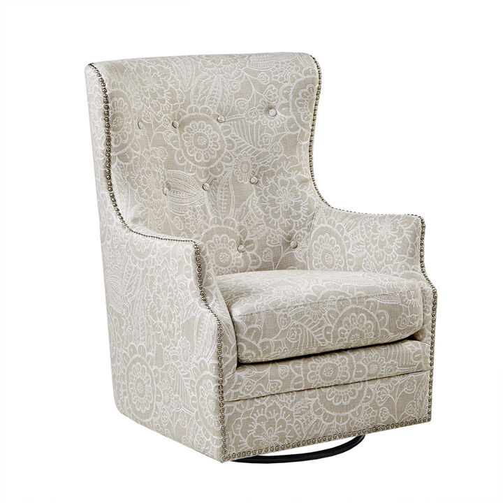 Gracie Mills Kennith Oversized Wingback-style Swivel Glider Chair