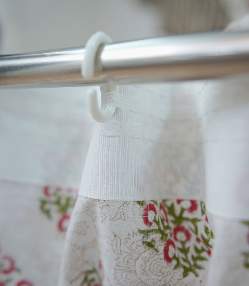 Fabdivine Floral Block Print 42x102 Inch Curtain Semi Sheer Linen Fabric for Farmhouse Living Room D&eacute;cor, Gudhal image number 7