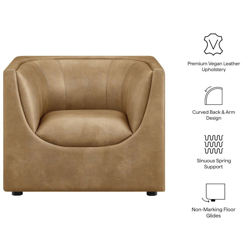 Hilda Curved Back Vegan Leather Armchair image number 1