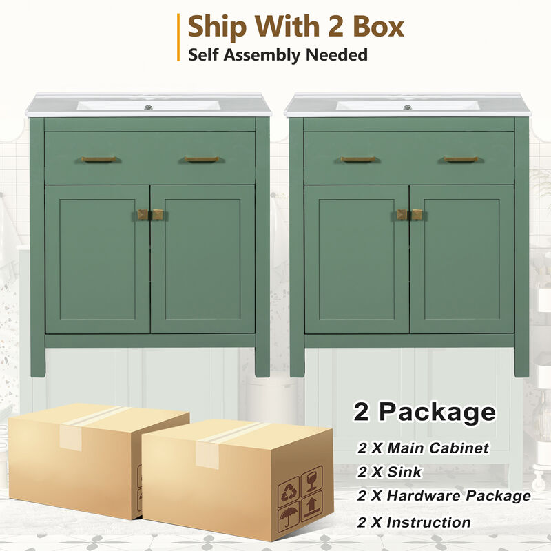 Merax  Modern Double Bathroom Vanity Set