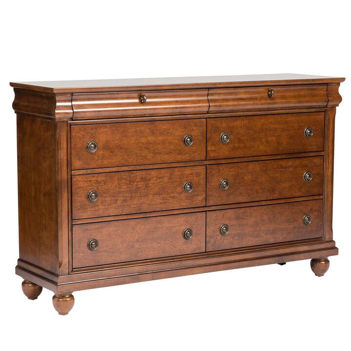 Liberty Furniture Rustic Traditions 8 Drawer Dresser in Rustic Cherry