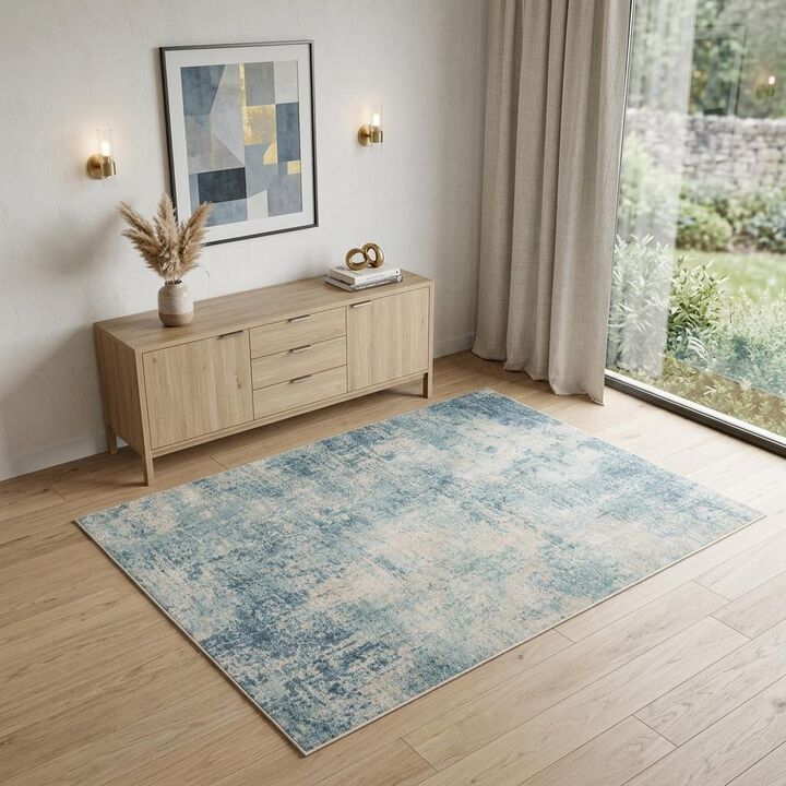 HomeRoots Abstract Power Loom Washable Area Rug