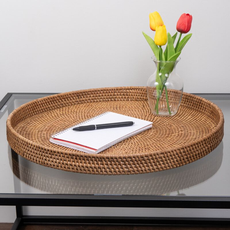 Saboga Home&trade; Round Serving / Ottoman Tray image number 2