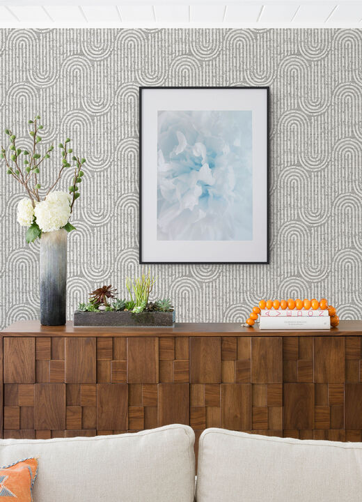 Trippet Grey Zen Waves Wallpaper