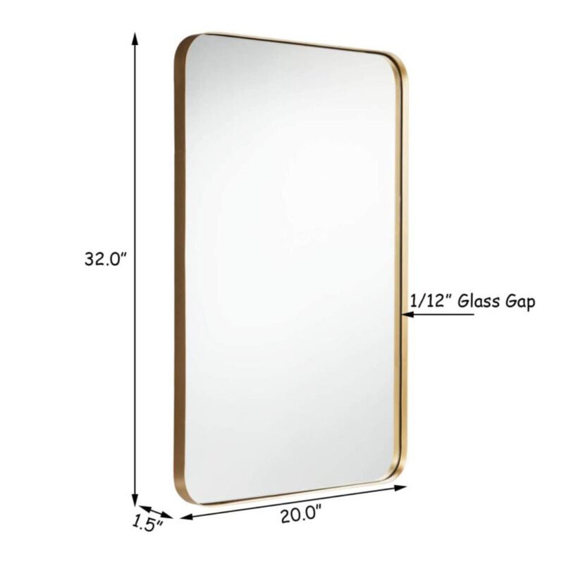 Hivvago Metal Frame Wall-Mounted Rectangle Mirror