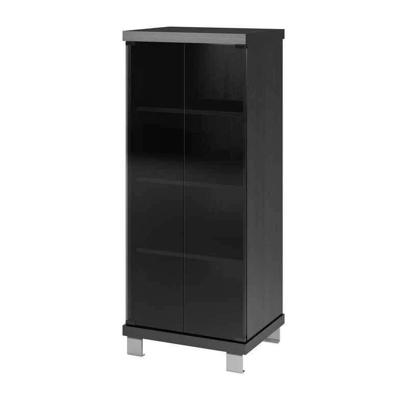 CorLiving Holland 20 Wide Ravenwood Black and Glass Component Stand