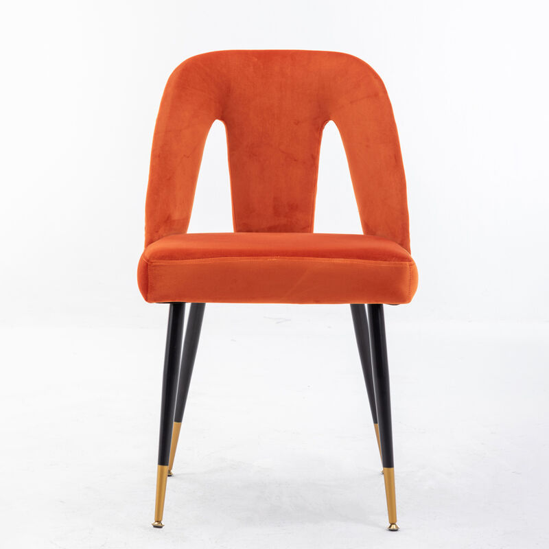 Streamdale Contemporary Velvet Dining Chairs, Orange, Set of 2