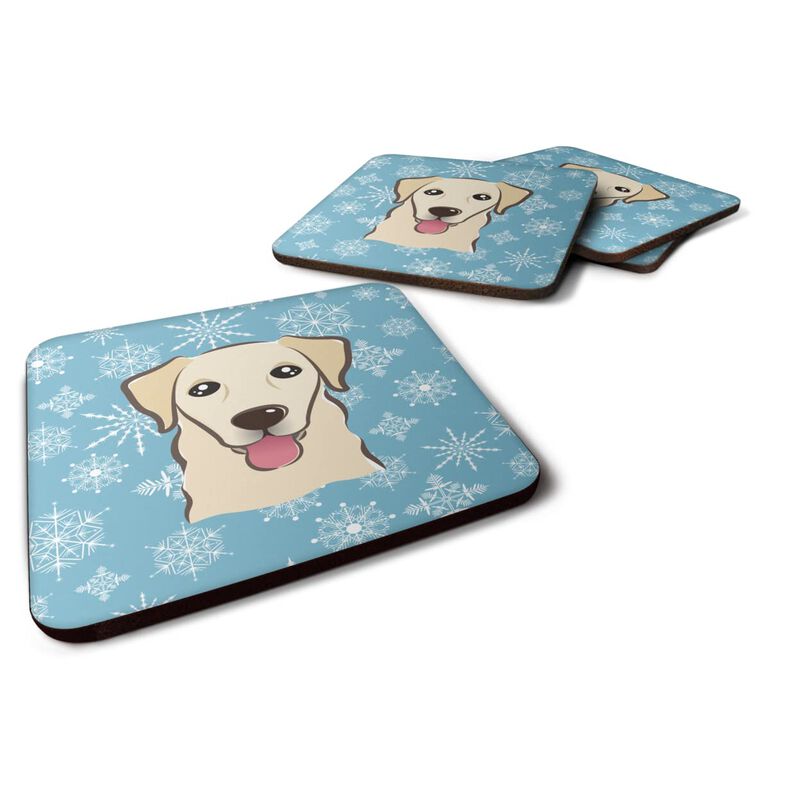 Caroline's Treasures BB1686FC Snowflake Golden Retriever Foam Coasters (Set of 4), 3.5, Multicolor