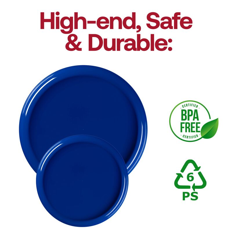 Light Blue Flat Round Plastic Dinnerware Value Set (40 Sets) image number 5