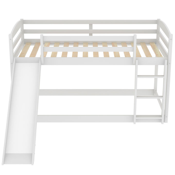 Merax Twin over Twin Bunk Bed with Convertible Slide and Ladder