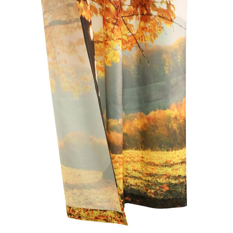 Habitat Photo Real Autumn Sensation Colorful Fall Tree Light Filtering Pole Top Curtain Panel Pair Each 38" x 84" Multicolor
