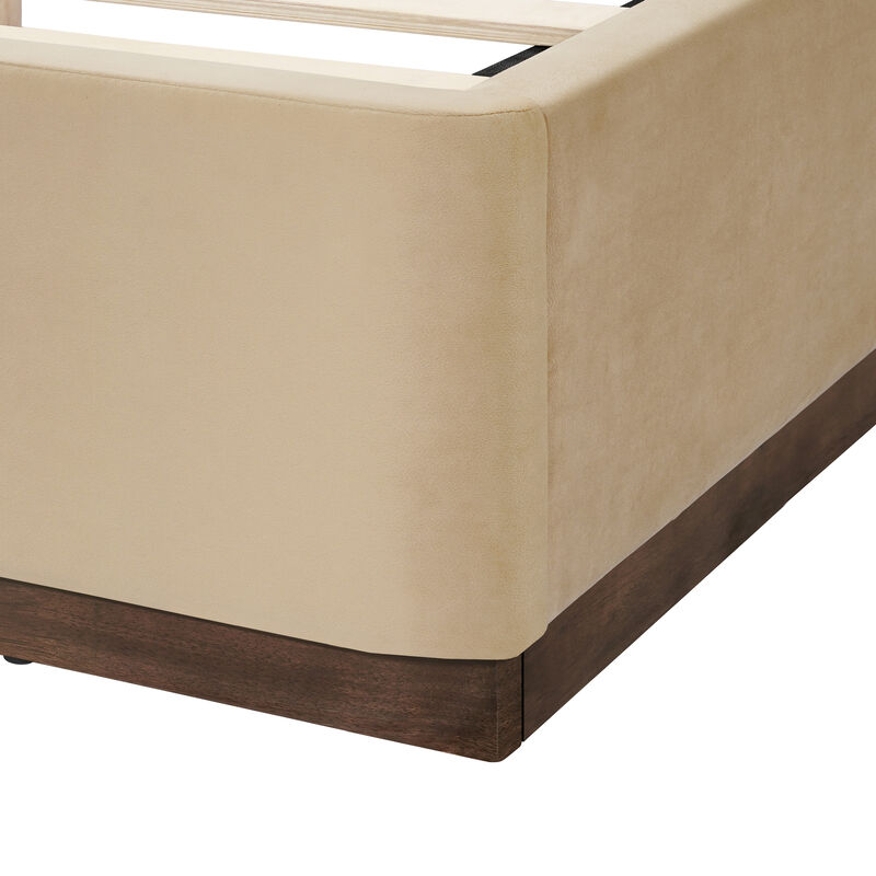 Christopher Knight Home Lombard Modern Velvet Upholstered Bed with Thick Headboard image number 7