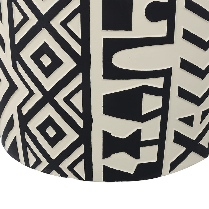 Rafi MidCentury Modern Geometric Drum Garden Stool