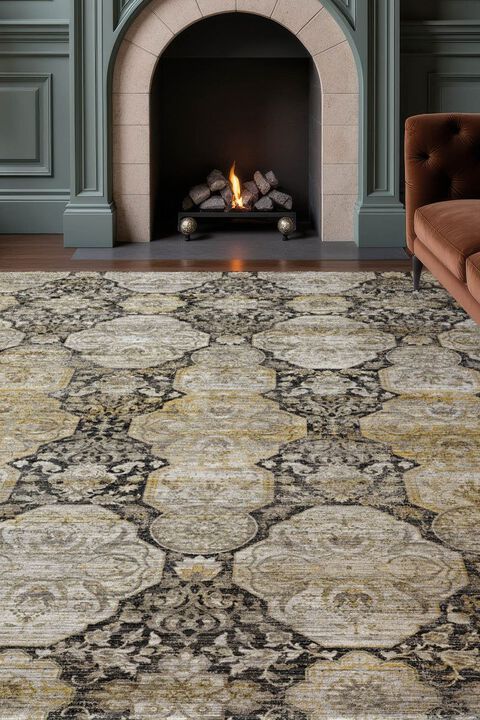 Aristo AR8 Black 1'8" x 2'6" Rug