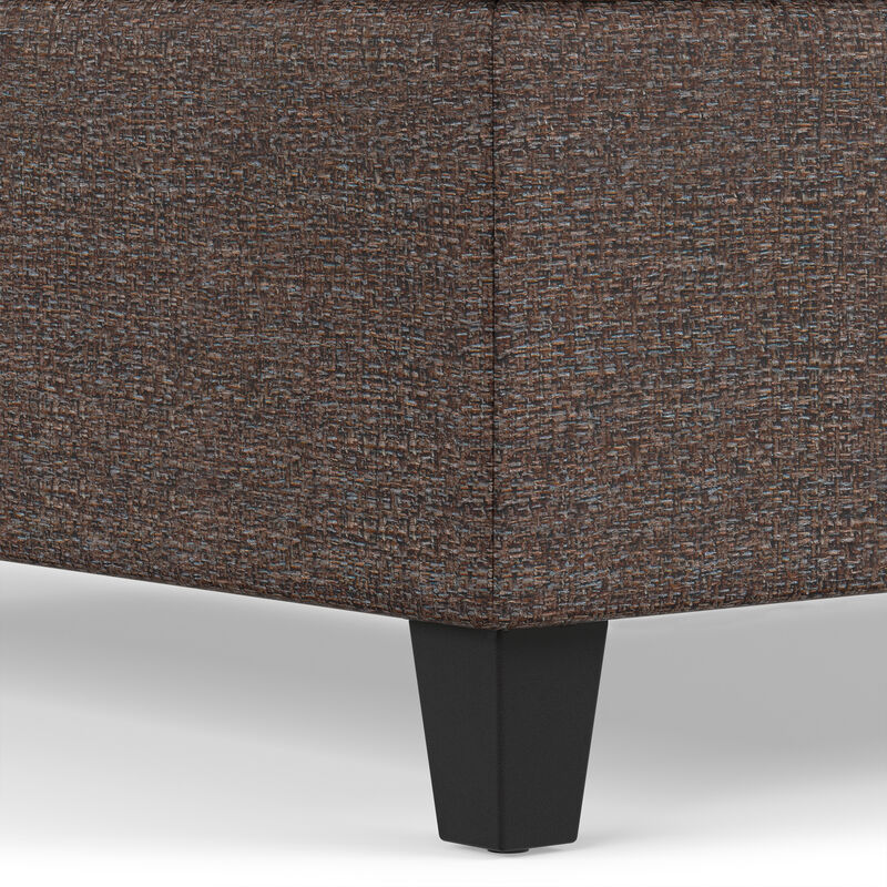 Harrison 36 inch Wide Transitional Square Coffee Table Storage Ottoman in Mink Brown Tweed Look Fabric image number 6