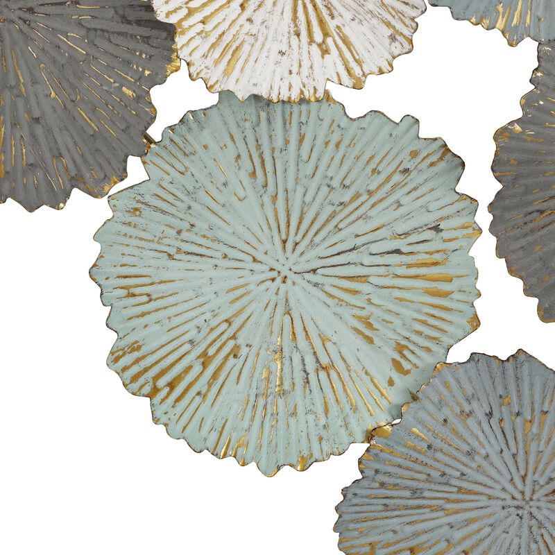 48" Abstract Lotus Metal Floral Wall Art Decor image number 8