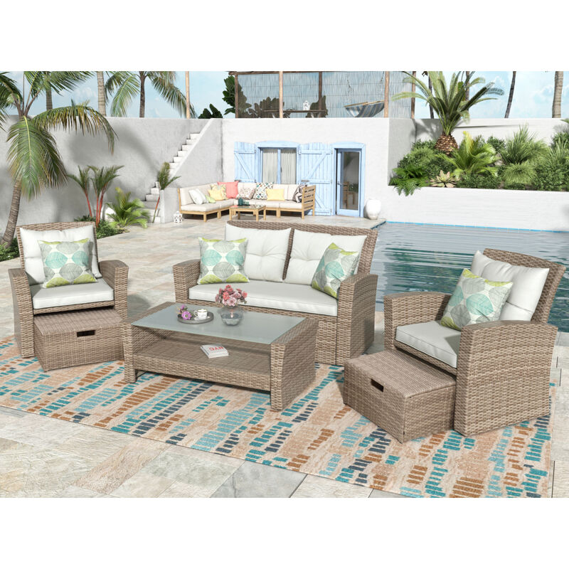 Streamdale 4-Piece Outdoor Wicker Conversation Set