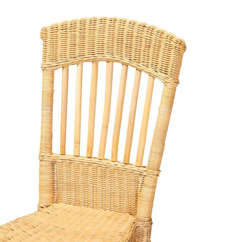 Bali & Pari Barito Modern Bohemian Natural Brown Rattan Dining Chair