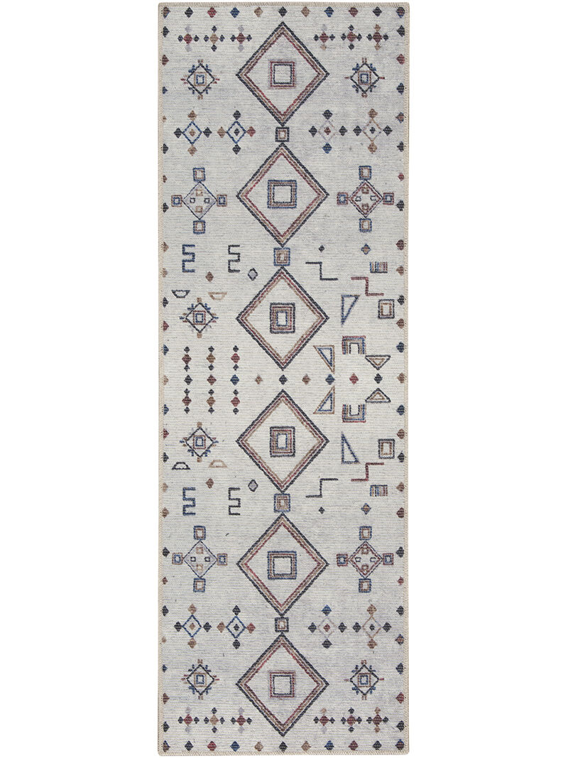 Machine Washable Series 1 SR108 Ivory/Multicolor 2'2" x 10' Rug